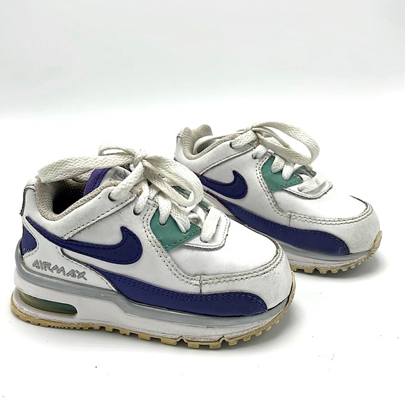 Nike Other - Nike air max baby girl shoes size 5 C white purple teal